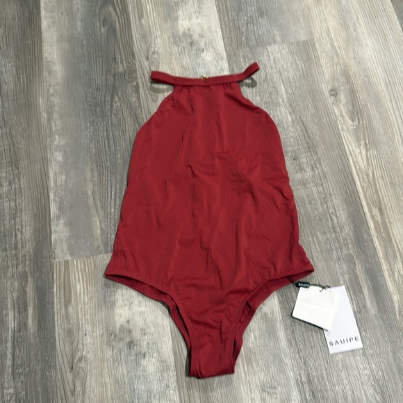 Sauipe High Neck Red One Piece Swimsuit - Picture 5 of 8